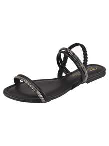 Women Flat Sandals - 黑色 - 查看 1