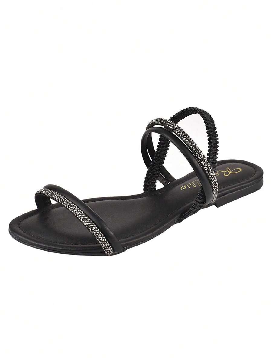 Women Flat Sandals - 黑色 - 查看 1