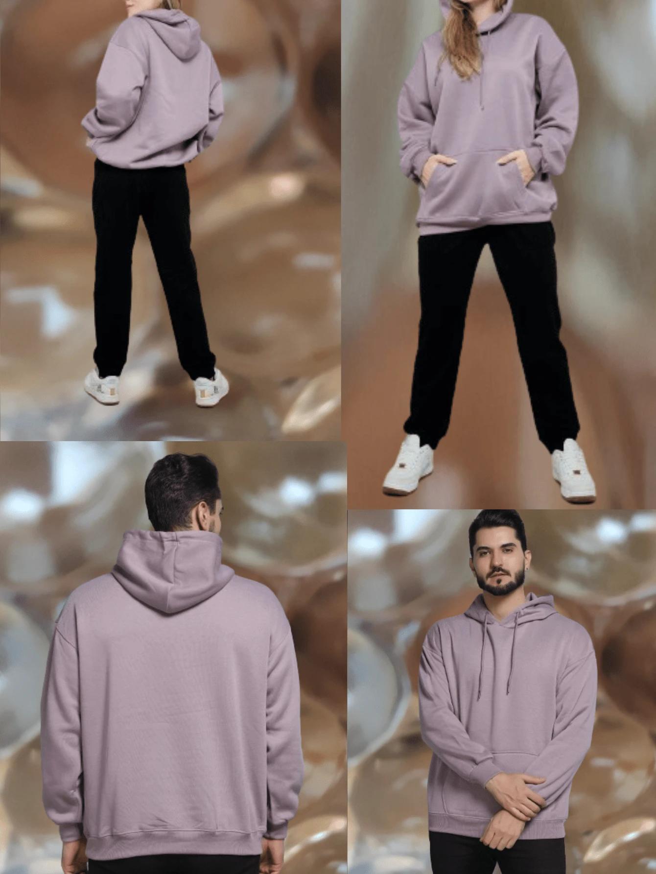 Men Winter Coats - 紫色 - 查看 1