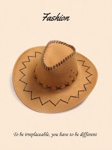 1pc Women's Western Cowboy Hat, American Knight Hat, Jazz Hat, Sun Protection Hat For Outdoor Activities, Dancing, And Performances Boho - Multicolor - View 17
