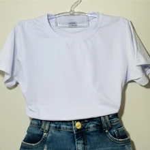 camiseta basica 100%algodao - Branco - Visão 2