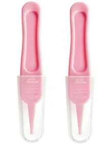 2pcs Newborn Baby Nasal Cleaning Tweezers + Ear Cleaning Clip Set, Infant Nasal Aspirator For Clearing Mucus - Pink - View 3