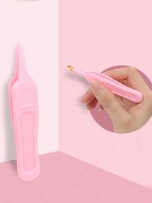 2pcs Newborn Baby Nasal Cleaning Tweezers + Ear Cleaning Clip Set, Infant Nasal Aspirator For Clearing Mucus - Pink - View 4