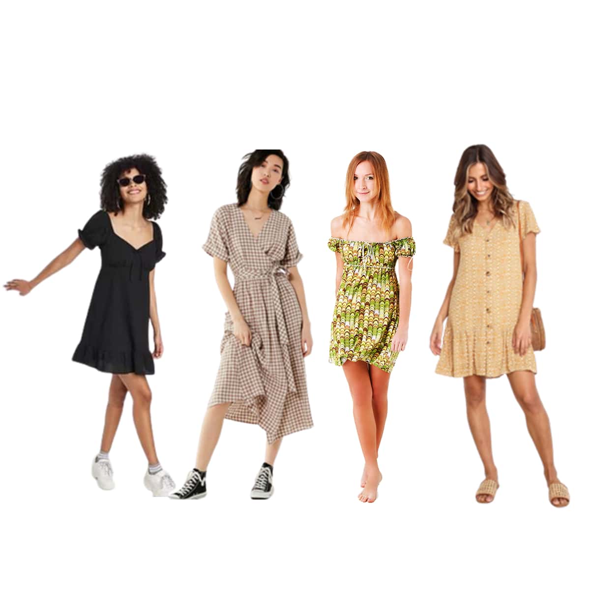 Lote 10 Vestidos Dama Marca Americana Europea Mayoreo Moda De Mujer Juvenil - Verde - Ver 1