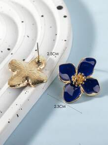 1 对时尚高端优雅简约百搭白色、粉色、红色、酒红色、紫色、绿色、彩色镂空花朵耳钉，适合女士日常搭配、极简主义、甜美、度假、礼物