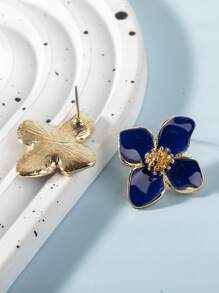 1 对时尚高端优雅简约百搭白色、粉色、红色、酒红色、紫色、绿色、彩色镂空花朵耳钉，适合女士日常搭配、极简主义、甜美、度假、礼物