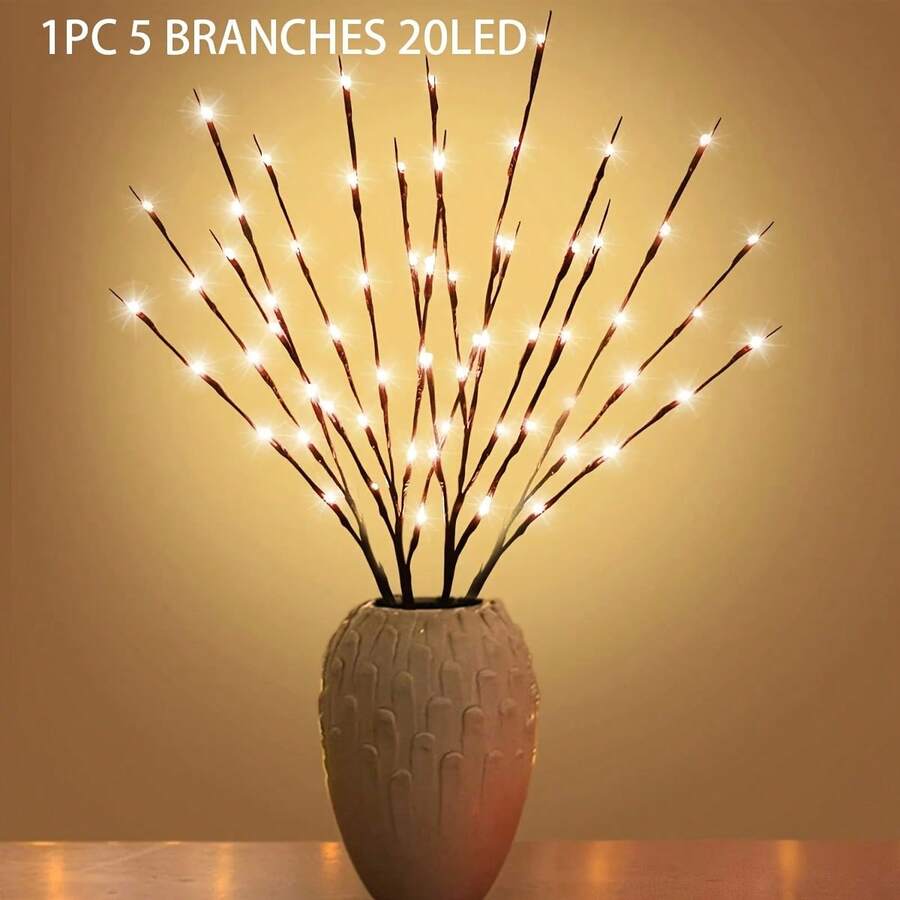 Đèn cành cây LED 20/40/60 chạy bằng pin, đa năng & quyến rũ: Trang trí trong nhà hoàn hảo cho sinh nhật, đám cưới và ngày lễ tình nhân; Dễ dàng lắp đặt, chất lượng cao cấp - màu trắng ấm áp - Xem 1