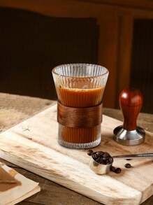 泡茶器垂直條紋玻璃杯,風琴腰,咖啡杯,禮物杯,牛奶果汁杯,保溫 - 彩色 - 查看 5