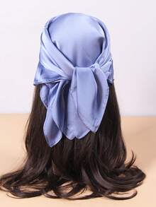 1條女士純色雪紡70cm方巾,薄絲頭帶適用於街舞,時尚休閒 - 彩色 - 查看 15