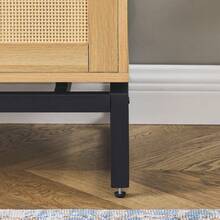 Rattan 2 Door Cabinet,With 1 Adjustable Inner Shelves - Màu Khaki - Xem 11