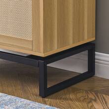 Rattan 2 Door Cabinet,With 1 Adjustable Inner Shelves - Màu Khaki - Xem 10