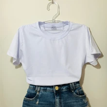 camiseta basica 100%algodao - Branco - Visão 7