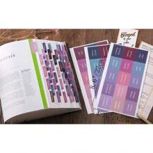 Cunese Pestañas laminadas de la Biblia de Cunese para mujeres y hombres, regalo cristiano con impresión grande de color púrpura y rosa, pestañas para aplicar y leer fácilmente en la Biblia para hacer anotaciones