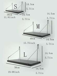 1 件带挂钩的壁挂式收纳架（S/M/L 尺寸）适用于家居装饰、客厅、餐厅、卧室、花盆、植物、小物品，无需钻孔秋季家居装饰 - 黑色 - 查看 4