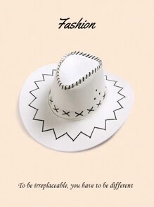 1pc Women's Western Cowboy Hat, American Knight Hat, Jazz Hat, Sun Protection Hat For Outdoor Activities, Dancing, And Performances Boho - Multicolor - View 19