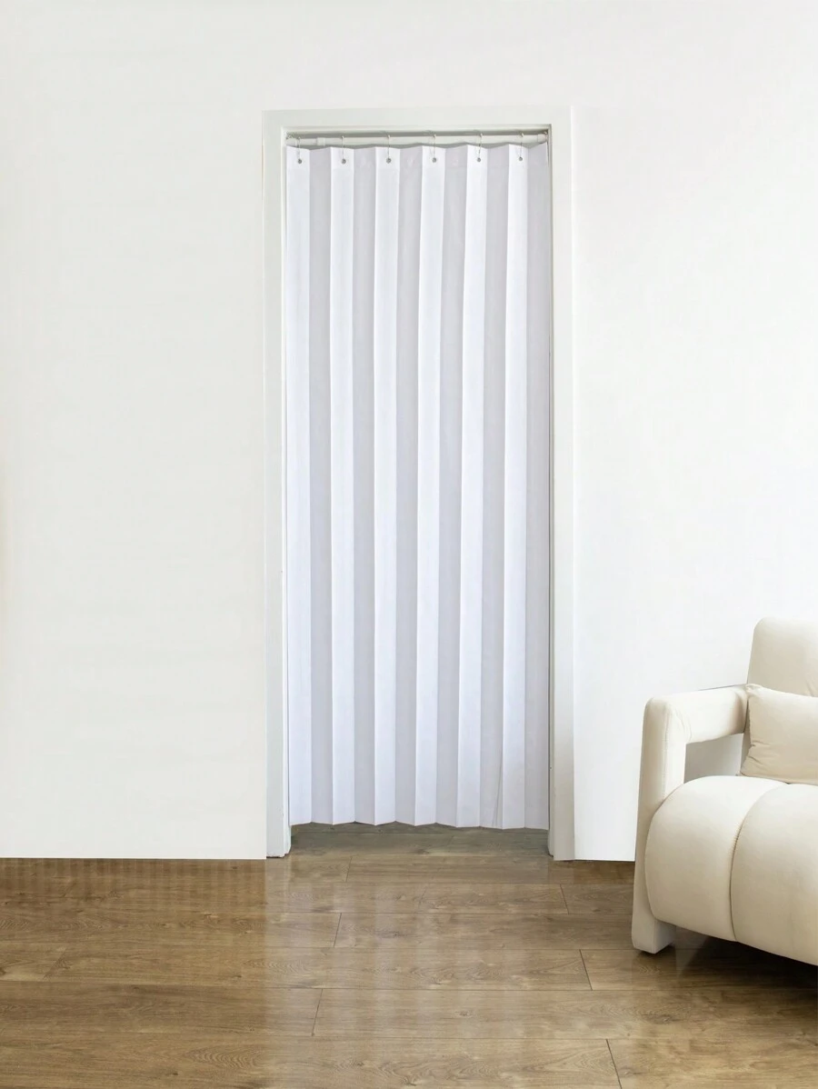 1 pieza Cortina plegable de onda, decoración divisora de habitación estilo acordeón, adecuada para sala de estar, dormitorio, entrada, armario - Blanco - Ver 1
