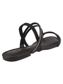 Women Flat Sandals - 黑色 - 查看 2