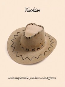 1pc Women's Western Cowboy Hat, American Knight Hat, Jazz Hat, Sun Protection Hat For Outdoor Activities, Dancing, And Performances Boho - Multicolor - View 18