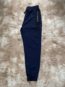 Men Plus Size Pants - 黑色 - 查看 2