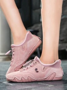 Zapatillas rosas de estilo vintage Nantucket Breeze para mujer, de color rosa , con un tono de color macaron, de diseño sencillo y romántico, adecuadas para uso casual, deportivo, de viaje, fitness, running, fiestas, compras, ir al trabajo, senderismo, actividades al aire libre y caminar, para primavera, verano, otoño e invierno. De color rosa, gris, negro y marrón , con suela antideslizante y transpirable, de cuero y diseño casual. - Rosa - Ver 8