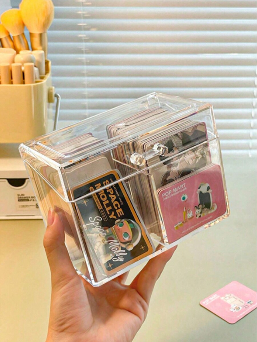 1pc Multipurpose Divided Storage Box With Middle Divider For Star