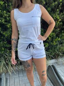 Women Pajama Sets White Set - trắng - Xem 1