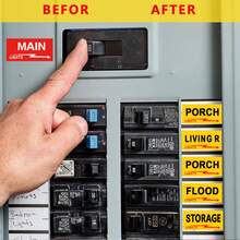 1sheet Yellow (129pcs) Circuit Breaker Stickers Electrical Panel Labels For Circuit Breaker Catalog, Classification, Identification, Self-Adhesive Paper - Multicolor - View 3