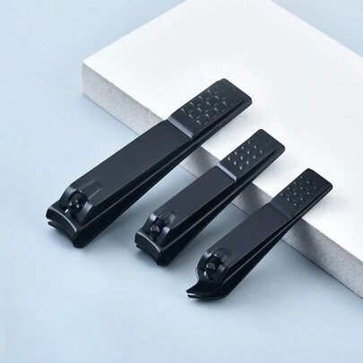1/3 chiếc kềm cắt móng tay, phù hợp cho cả nam và nữ, kềm cắt móng tay màu đen - lý tưởng cho móng tay và móng chân dày, có sẵn các kiểu nhỏ, lớn và góc cạnh