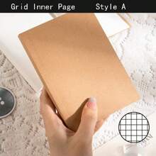 A5/A6 口袋笔记本，带 128 个水平线/空白/方格内页，学校用品，返校 - 杏色 - 查看 6