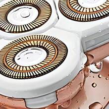 Largner女用電動剃刀，可充電防水電動剃刀，無線脫毛器，適用於腿部臉部嘴唇比基尼身體修剪器-電視購物(升級版) - 金色 - 查看 10