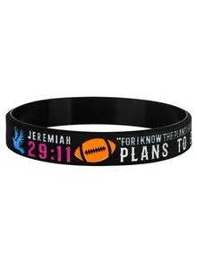 1 cái/3 cái Bóng bầu dục Bóng đá Silicone Băng tay Cao su Vòng tay - màu đen - Xem 11