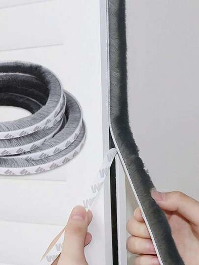 5米帶毛和背膠自粘門窗密封條,適用於玻璃門窗,防塵且隔音