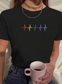 Women T-Shirts - 黑色 - 查看 1