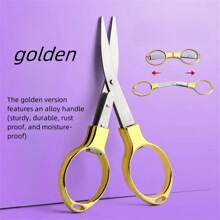 1pc Exquisite Folding Small Scissors, Zinc Alloy 8-Shaped Stretch Paper-Cutting Scissors, Multi-Functional Scissors For Office, Outdoor Travel, And Fishing Back To School,Back To School,School Supplies
