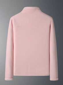 Chaqueta para mujer con cremallera, cuello alto y forro polar grueso y cálido - Rosa - Ver 3