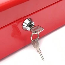Caja de Seguridad para Dinero con Llaves y Cerradura de Seguridad Caja de dinero con bandeja para dinero, cierre de metal con cerradura de llave para seguridad - Rojo - Ver 4