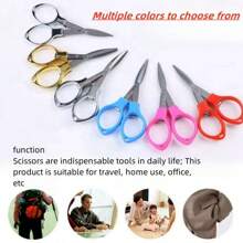 1pc Exquisite Folding Small Scissors, Zinc Alloy 8-Shaped Stretch Paper-Cutting Scissors, Multi-Functional Scissors For Office, Outdoor Travel, And Fishing Back To School,Back To School,School Supplies