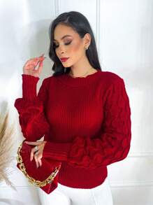 Women Sweaters - 紅色 - 查看 1