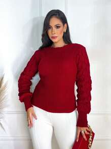 Women Sweaters - 紅色 - 查看 5