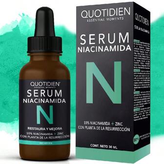 Serum Niacinamida 10% + Zinc + Planta de la Resurrección | Regula la Producción de Grasa | Disminuye Poros e Imperfecciones | Mejora la Textura y Unifica el Tono de tu Piel | Calma y Reduce Irritaciones | Hidratación Facial Profunda y Antiarrugas | Ideal Para Todo Tipo de Piel | 88% Ingredientes Naturales - 30ml