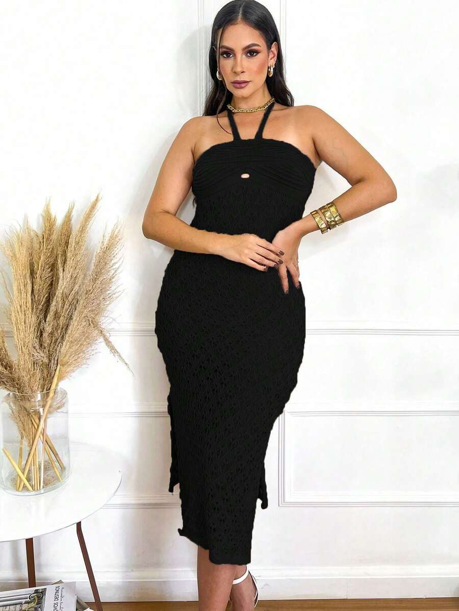 Women Sweater Dresses - màu đen - Xem 1