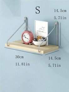 1入組30cm/40cm/50cm/60cm的浮動式架子,帶有古董風格的木製貯物架,用於牆面裝飾（不需鑽孔）,適用於浴室、臥室和廚房 - 黃色 - 查看 4