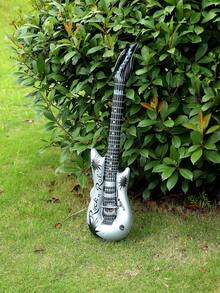 1pc Party Decoration Pvc Inflatable Guitar Toy For Stage Performance - Grey - View 3