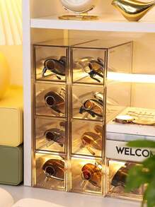 1pc Clear 4-Compartment Drawer Type Sunglass & Eyeglass Storage Box, Dustproof & Stackable Accessory Organizer, Gender Reveal Party, Perfect For Birthdays, Weddings, Parties, The Perfect Gift For Colleagues, Friends, And Family, Back To School