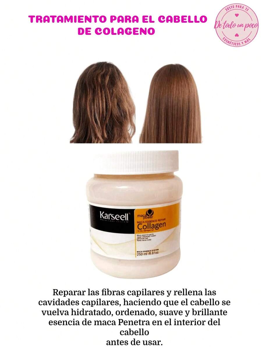 DE TODO UN POCO Mascarilla de Colágeno Para Cabello Tratamiento Karseell 250ml - Albaricoque - Ver 1