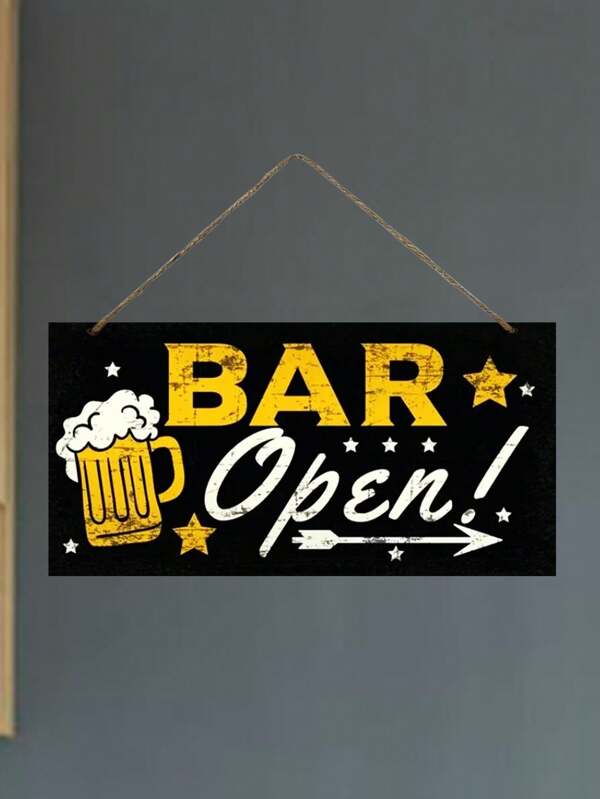 1pc Home Decor, Bar Hanger, Creative Wooden Wall-Mounted Decorative Plaque Suitable For Bars And Kitchens