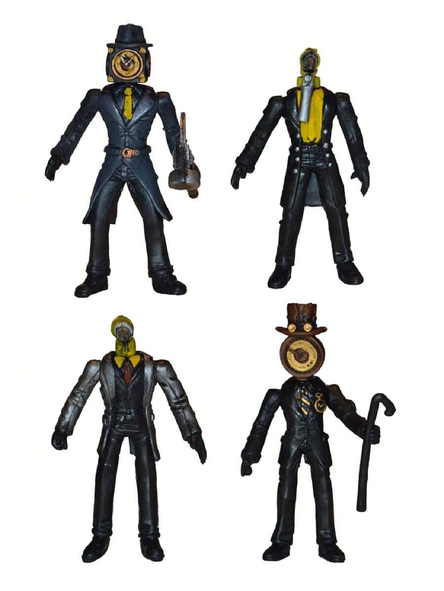 SKIBIDI TOILET MODEL 4 PIECES 2 CLOCKMAN  AND 2 TALADOR MAN  12 CM ARTICULATED - 彩色 - 查看 1
