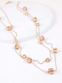 1入組時尚石頭裝飾長項鍊適用於女士日常裝飾