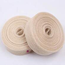 1pc 5Meters Natural Burlap Fabric With Burlap Ribbon For Christmas Tree Gift Wrapping Wedding Event Party Home Bows Crafts Decoration - Beige - View 5