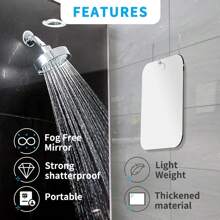 1 st. Dusch Spegel , Okrossbar Deluxe Plexiglas Sminkspegel , Badrum Väggmålningar , Bärbar handhållen Camping - Silver - Visa 4